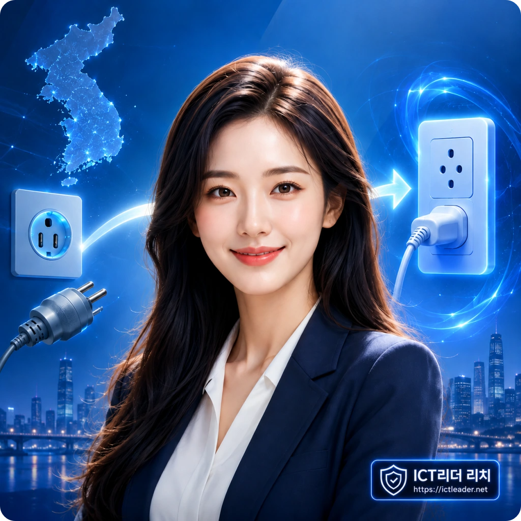 100V에서 220V로 변화한 한국 전기 전압 역사를 표현한 여성 대표 이미지