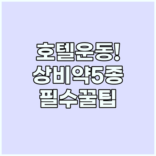 호텔 방에서 하는 맨몸운동 루틴과 여..