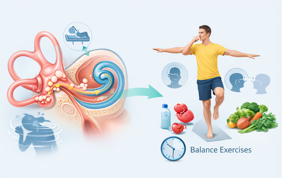 이석증의 원인과 전정기관 건강 관련 사진