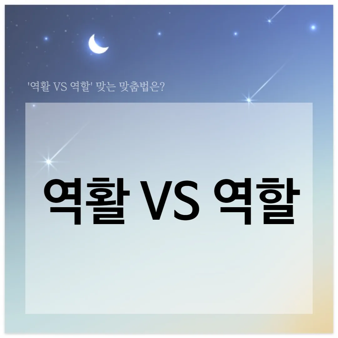 역할 역활 차이 의미 사용방법 맞춤법_7