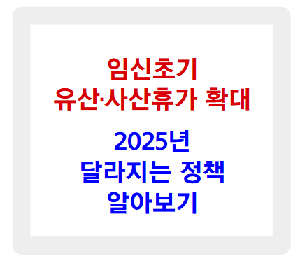임신초기 유산&middot;사산 휴가 확대! 2025년 달라지는 정책 정리