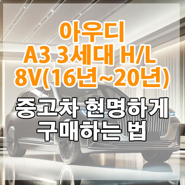 아우디 A3 3세대 H/L 8V(16~20년) 중고차 현명하게 구매하는 법