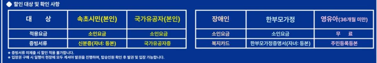 속초아이 대관람차 할인 표