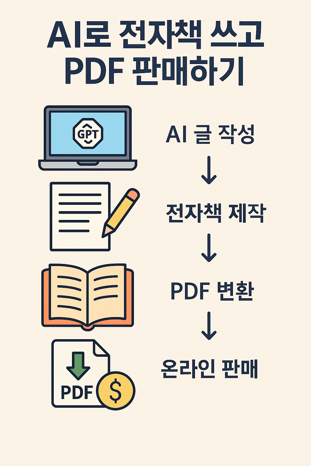 AI 전자책 실험 결과: 판매 건수와 수익 그래프 인포그래픽