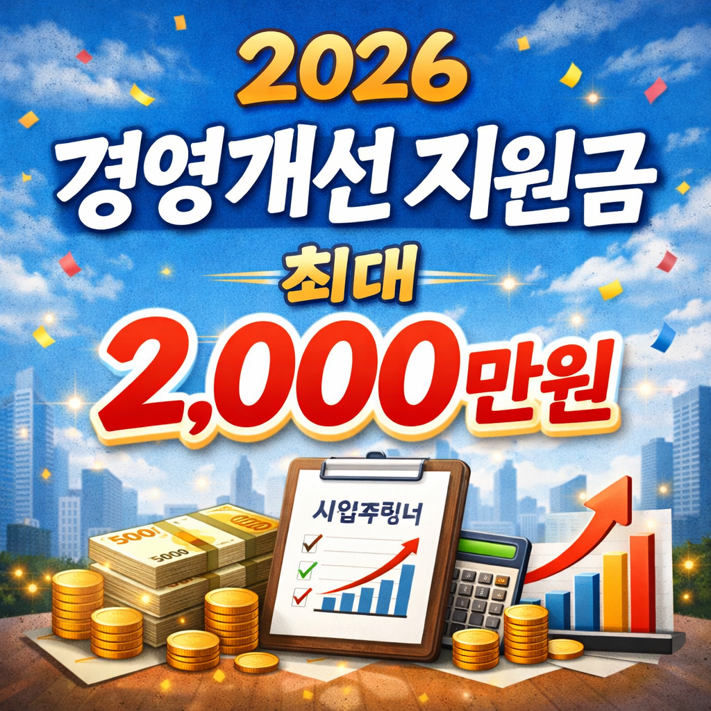 2026 경영개선 지원금 최대 2,000만원, 선착순 2500명 마감!