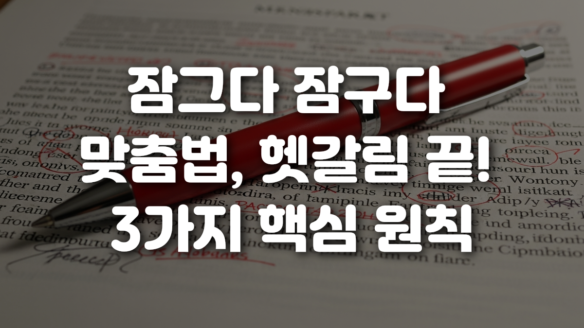 잠그다 잠구다 맞춤법 헷갈림 끝 3가지 핵심 원칙