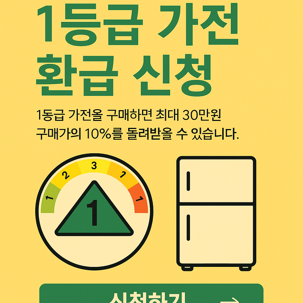 2025년 1등급 가전 환급 신청 방법 총정리 (최대 30만원 혜택)