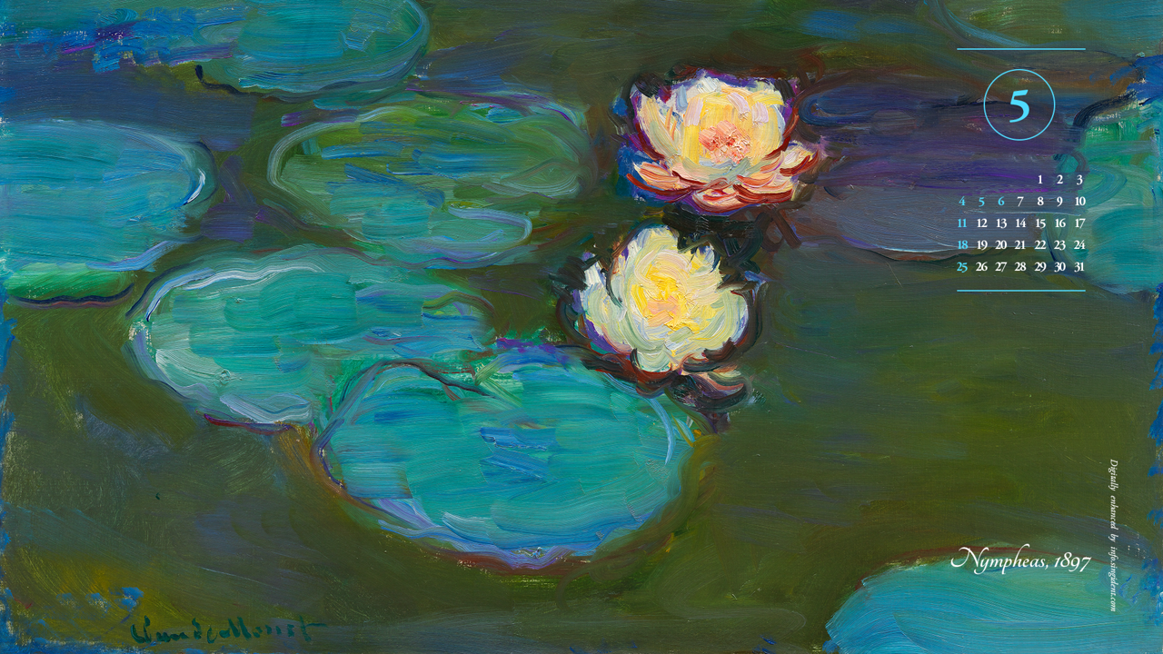 01 모네 수련 A - 2025년5월 노트북배경화면