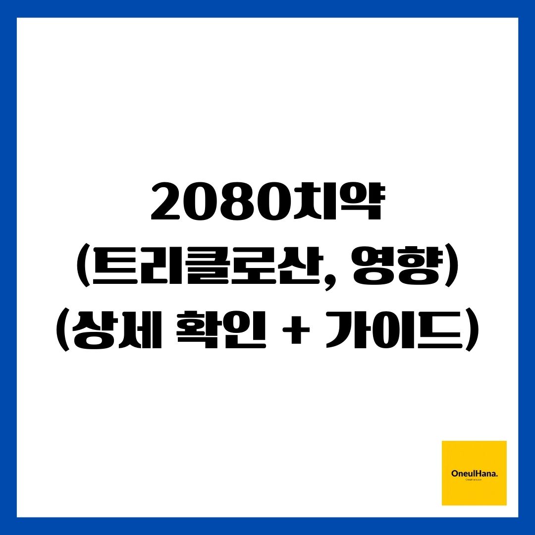 2080치약(트리클로산, 영향)(상세 확인 + 가이드)