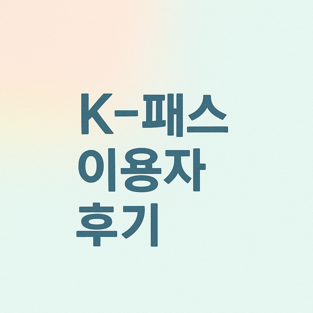 K-패스 이용자 후기 (실제 사례)