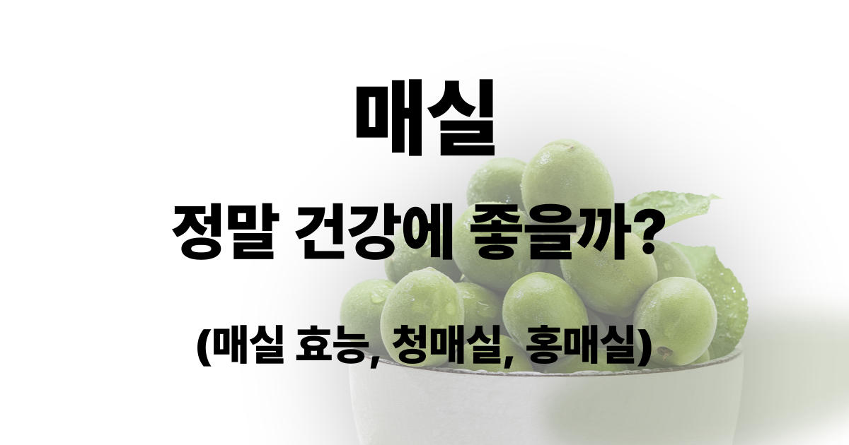 매실, 정말 건강에 좋을까? (매실 효능, 청매실, 홍매실)