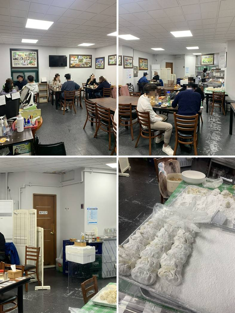 내부 1층 자리 전체모습, 손으로 만든 만두