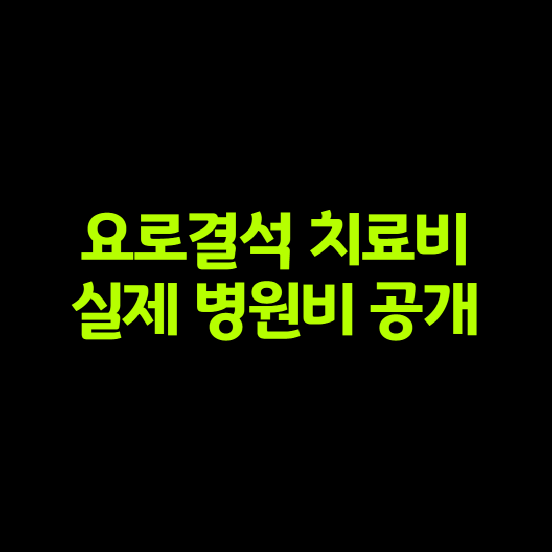 요로결석 치료비 실제 병원비 공개 실손보험 청구