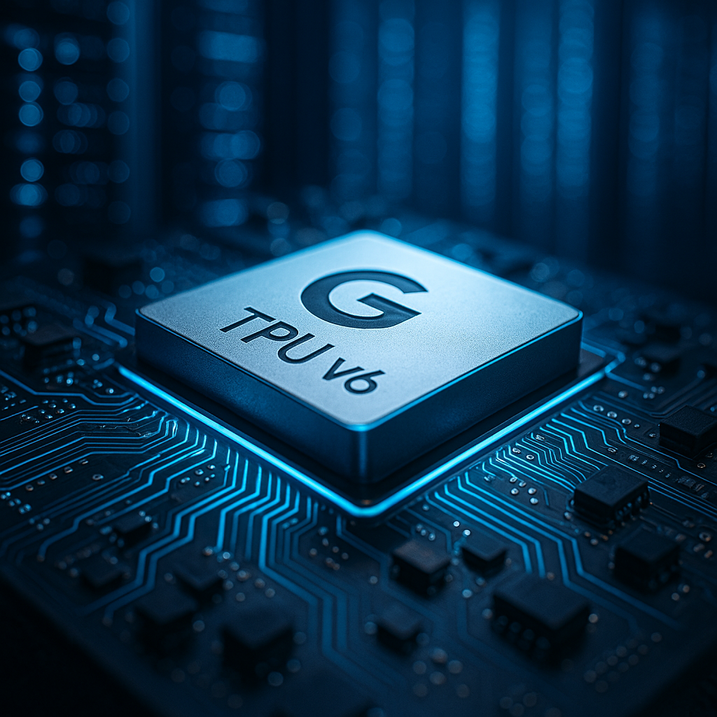 Google TPU v6 칩 클로즈업 이미지
