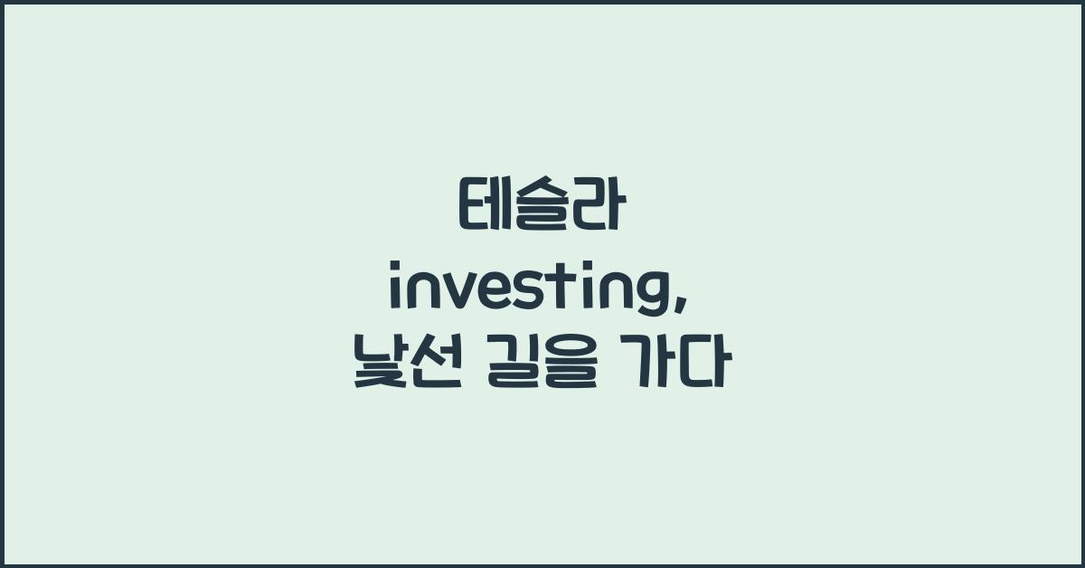 테슬라 investing