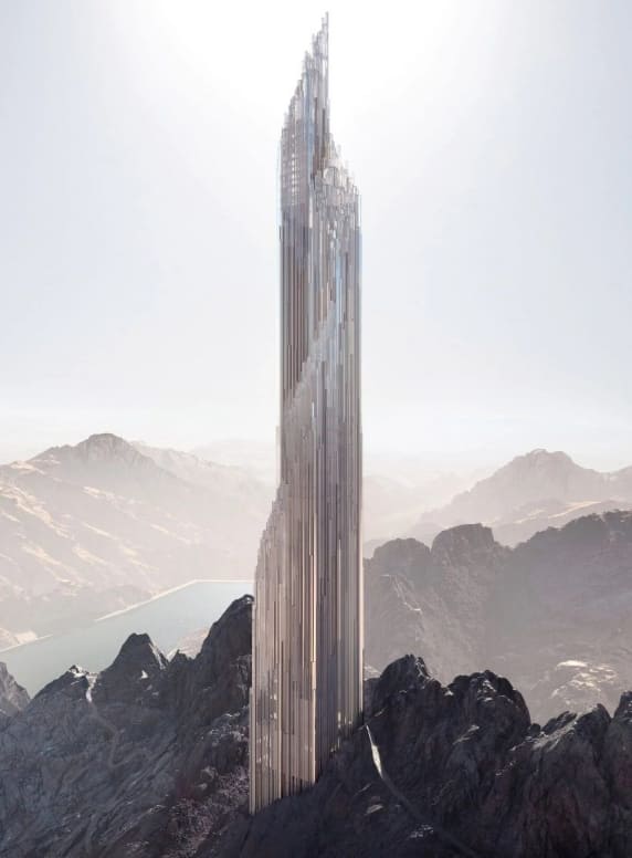 사우디 네옴 트로제나&nbsp;스키&nbsp;리조트에 건설되는 초고층&nbsp;빌딩 논쟁 "It looks horrendous in that beautiful mountain background" says commenter