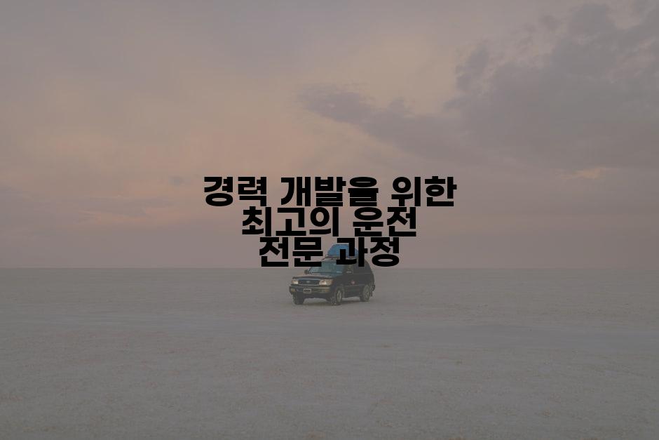 경력 개발을 위한 최고의 운전 전문 과정
