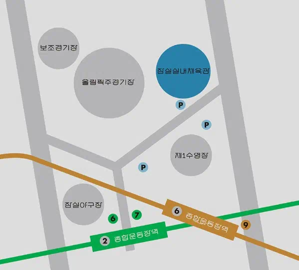 잔나비 콘서트 공연장 잠실실내체육관 약도 이미지