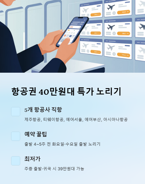 항공권 40만원대 특가 노리기