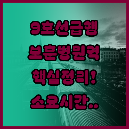 9호선 중앙보훈병원역 급행 시간표 및..