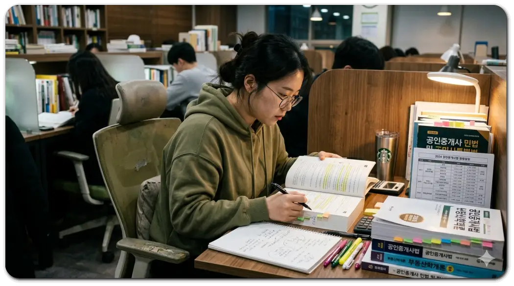 공인중개사 시험 준비중인 학생