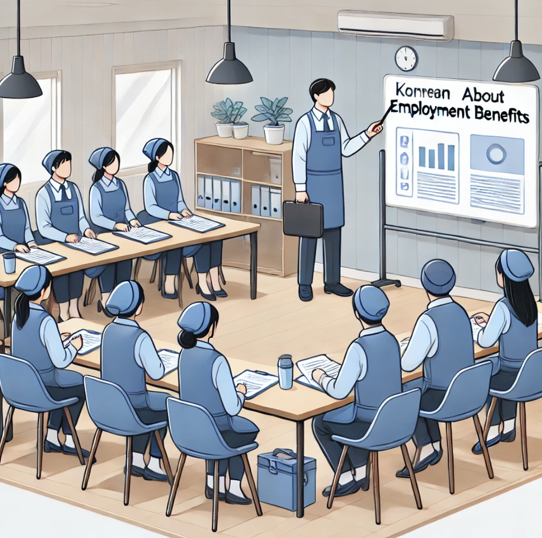 가사근로자들이 혜택에 대해 배우는 교육 세션