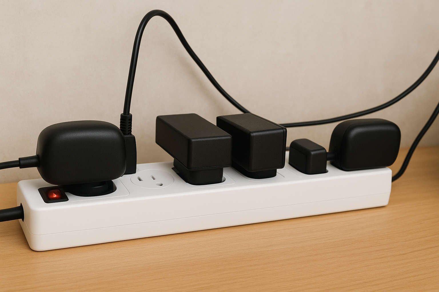 전원 스트립고 연결된 기기들