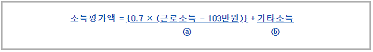 소득평가액 계산공식