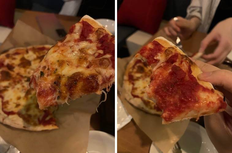 넉넉한 토마토소스와 치즈