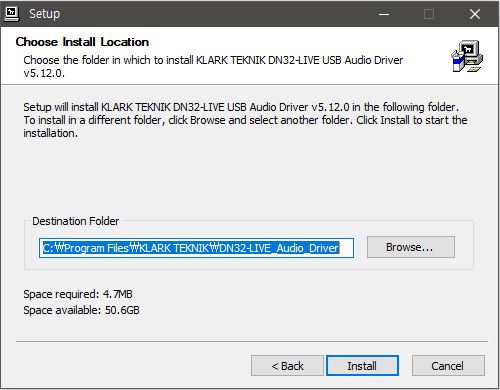 Driver 설치 폴더 설정