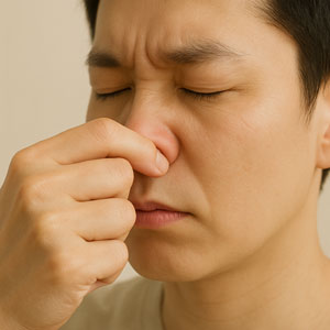 코피 멈추는 법 - 양쪽 콧망울을 눌러 지혈