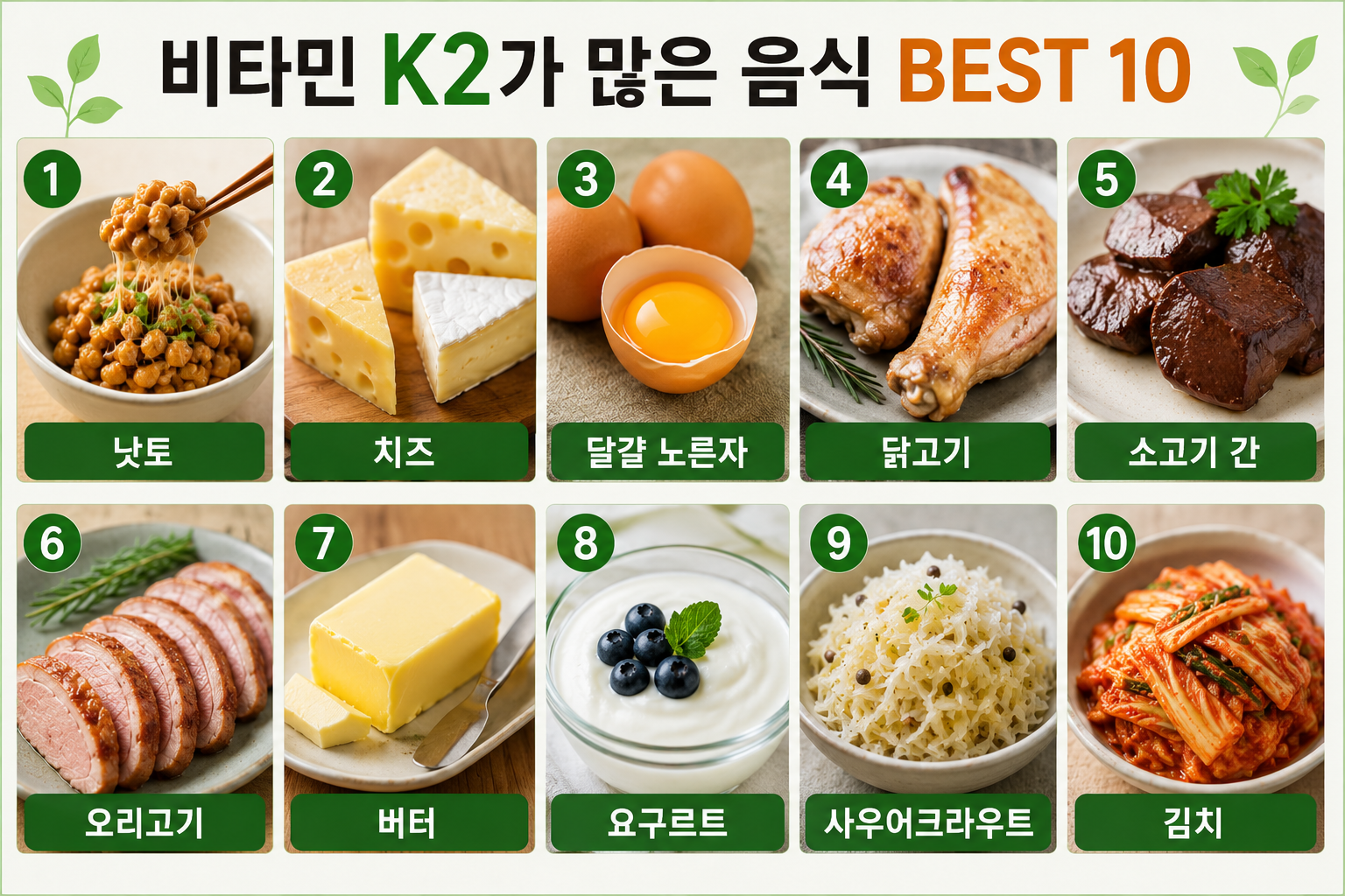 비타민 K2가 많은 음식