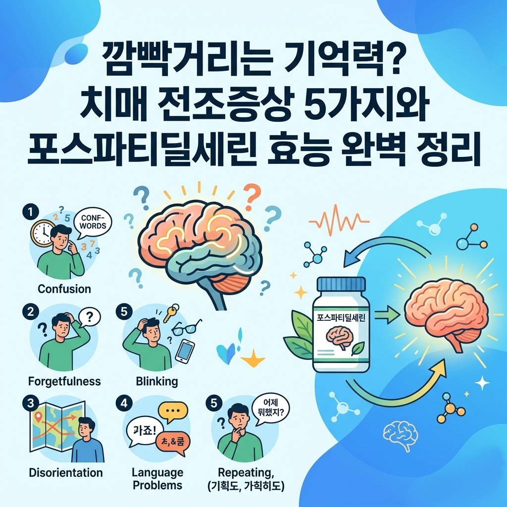 깜빡거리는 기억력? 치매 전조증상 5가지와 포스파티딜세린 효능 완벽 정리