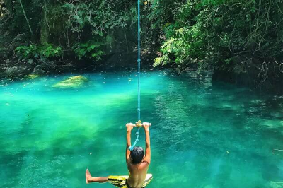 세부 카와산 폭포에서 클리프 다이빙하기