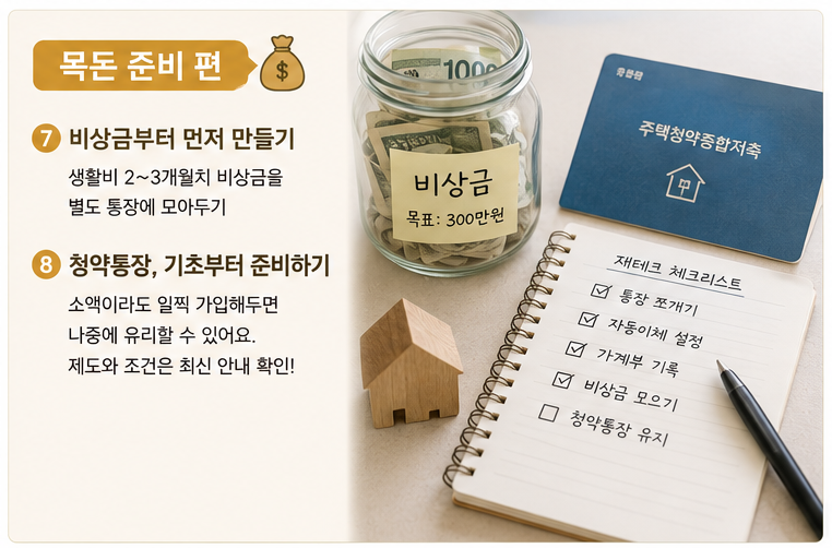 비상금 마련 청약통장 목돈 준비