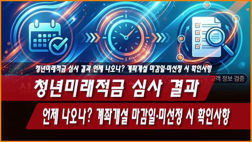 청년미래적금 심사 결과 언제 나오나? 계좌개설 마감일·미선정 시 확인사항