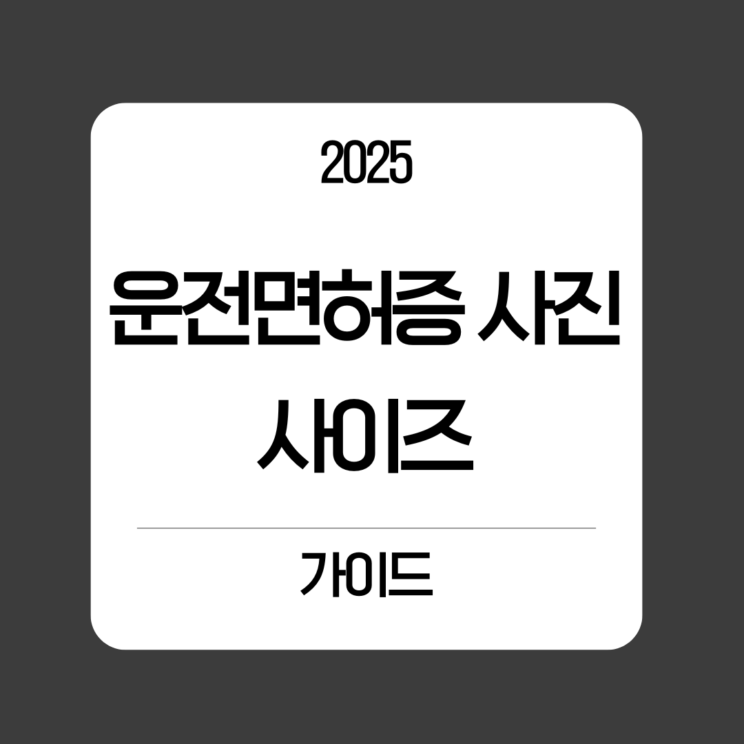 운전면허증 사진 사이즈 완벽 가이드 ❘ 결론부터 시작하는 2025 최신 규정