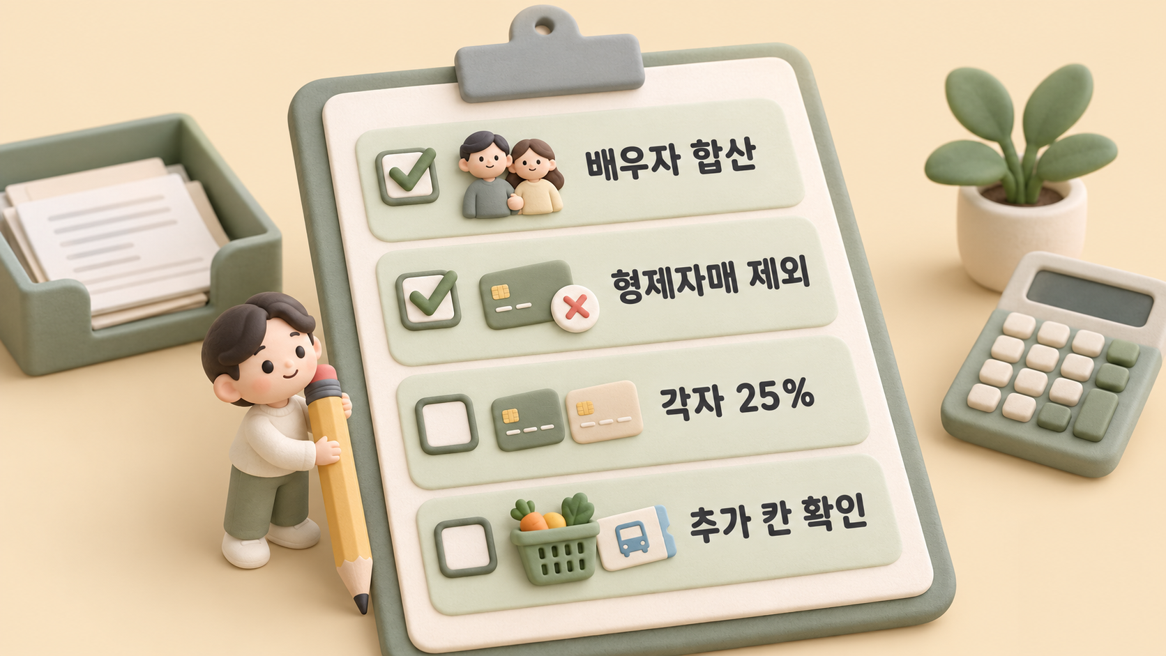 가족 카드값 합산 체크리스트