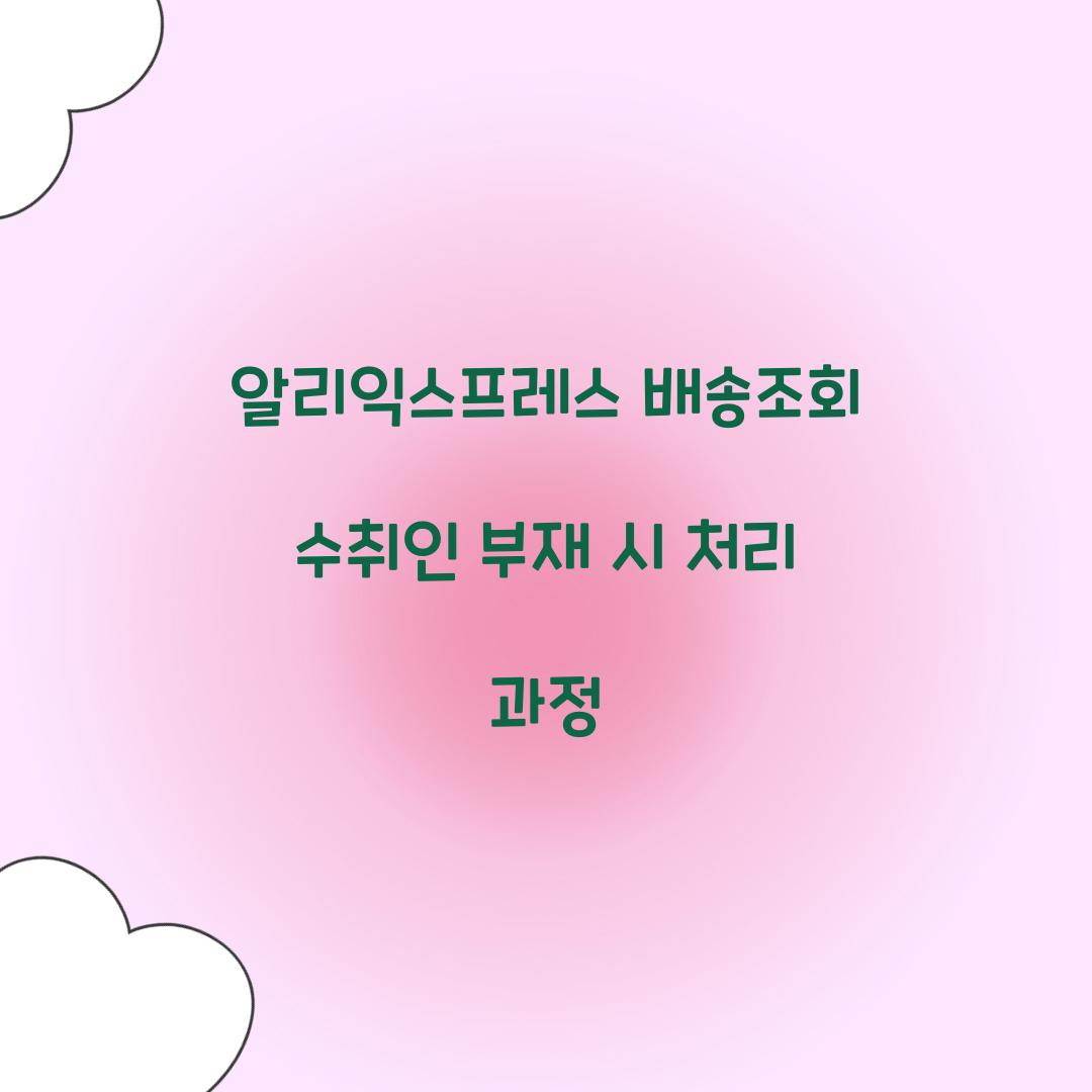 알리익스프레스 배송조회 수취인 부재 시 처리 과정