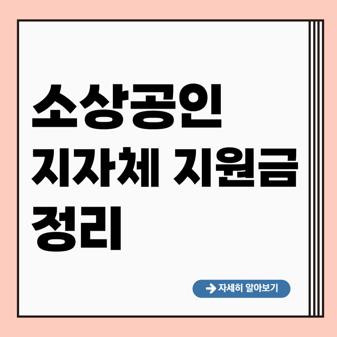 소상공인 지자체 지원금