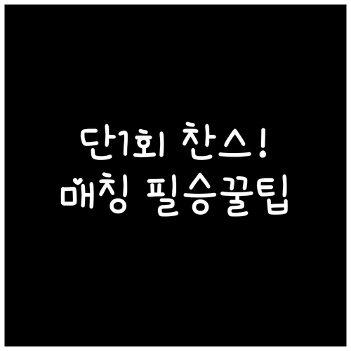 호텔 등급 매칭 평생 1회 기회 성공..