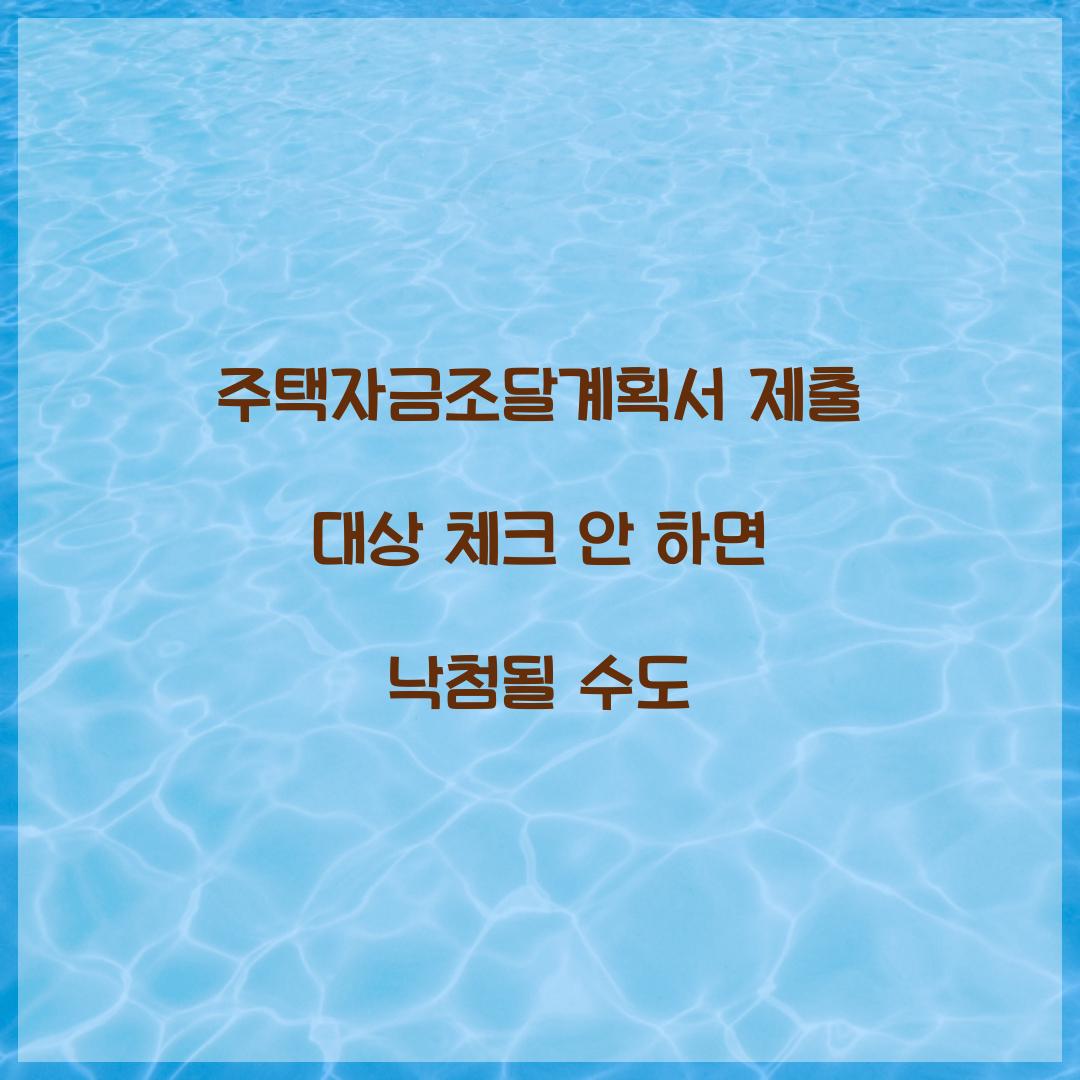 주택자금조달계획서 제출 대상 체크 안 하면 낙첨될 수도  