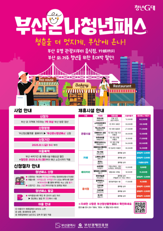부산온나청년패스 공식 한장 짜리 포스터