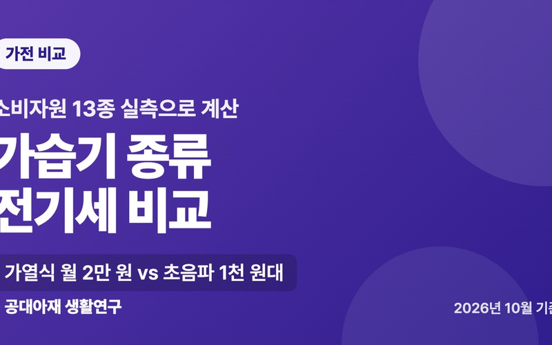 가습기 종류별 전기세, 가열식과 초음파 실측 비교 및 누진세 구간별 비용