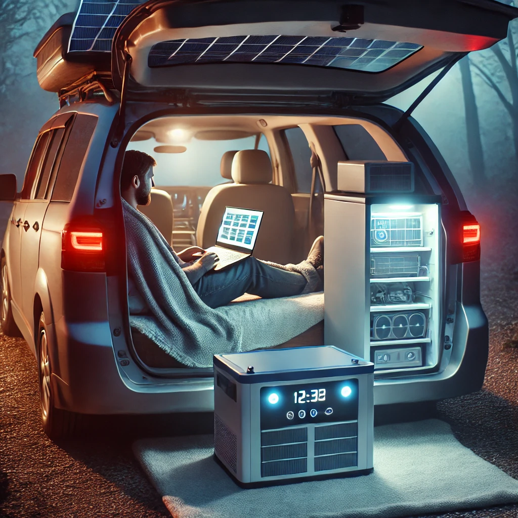 ESS로 미니 냉장고와 노트북, 조명을 사용하는 차박 전기 시스템