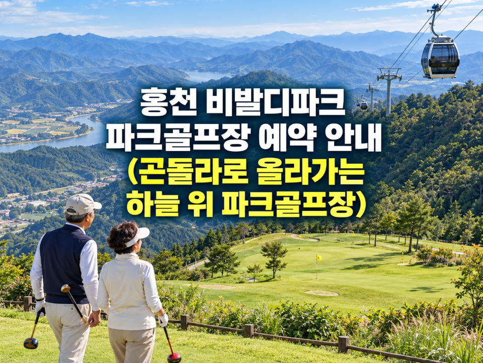 홍천 비발디파크 파크골프장 예약 안내 (곤돌라로 올라가는 하늘 위 파크골프장)