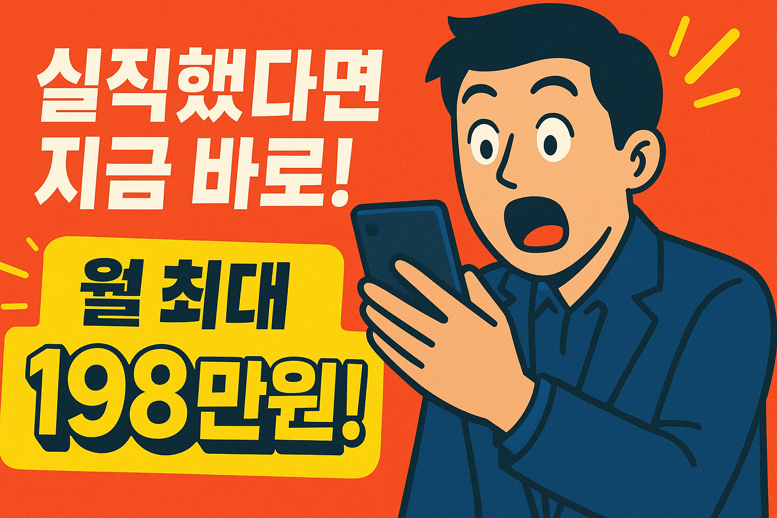 실직했다면 지금 바로! 월 최대 198만원 받자!