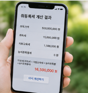 아파트 취등록세 계산기 이용방법