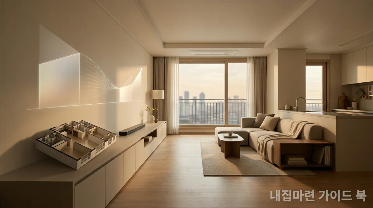 84㎡ 국민평형에서 59㎡로 변화하는 한국 아파트 트렌드를 보여주는 그래픽