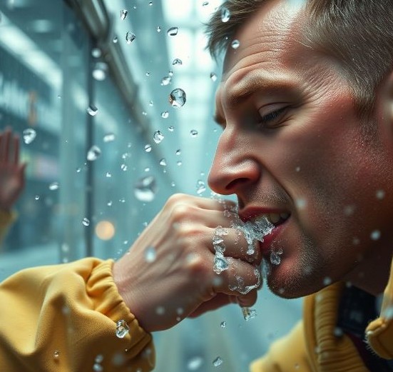 식은땀이 나고 기운이 없음